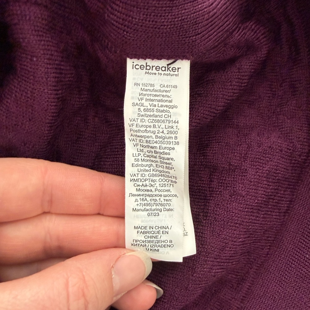 Icebreaker Purple Zoneknit Explore Merino Wool Blend Zip Hoodie Jacket - Picture 8 of 12